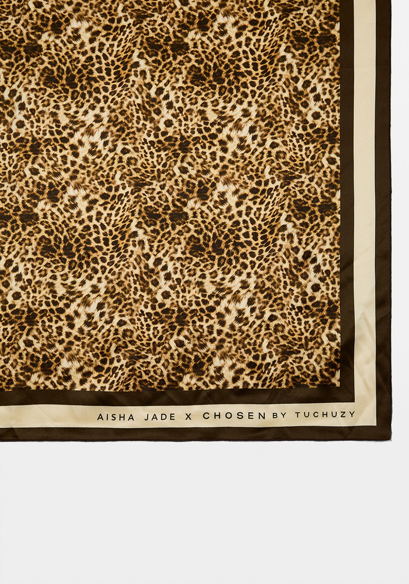 Pre-Order | AISHA SILK SCARF LEOPARD