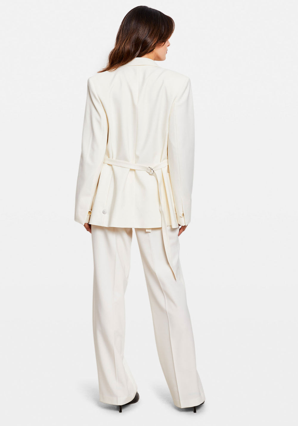 BELTED BLAZER STRETCH IVORY