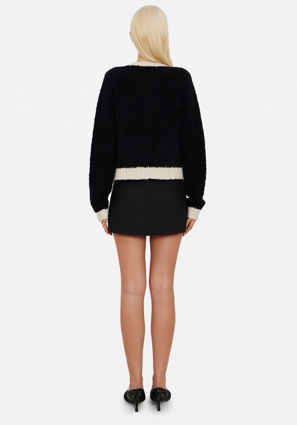 BOUCLE CARDIGAN BLACK/IVORY