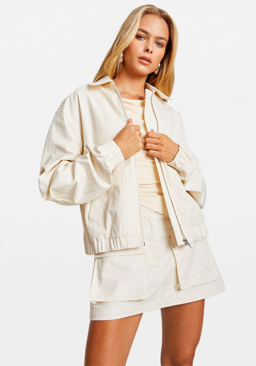 Ivory bomber jacket deals