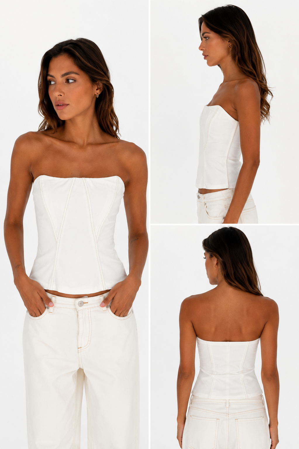 Denim Corset White