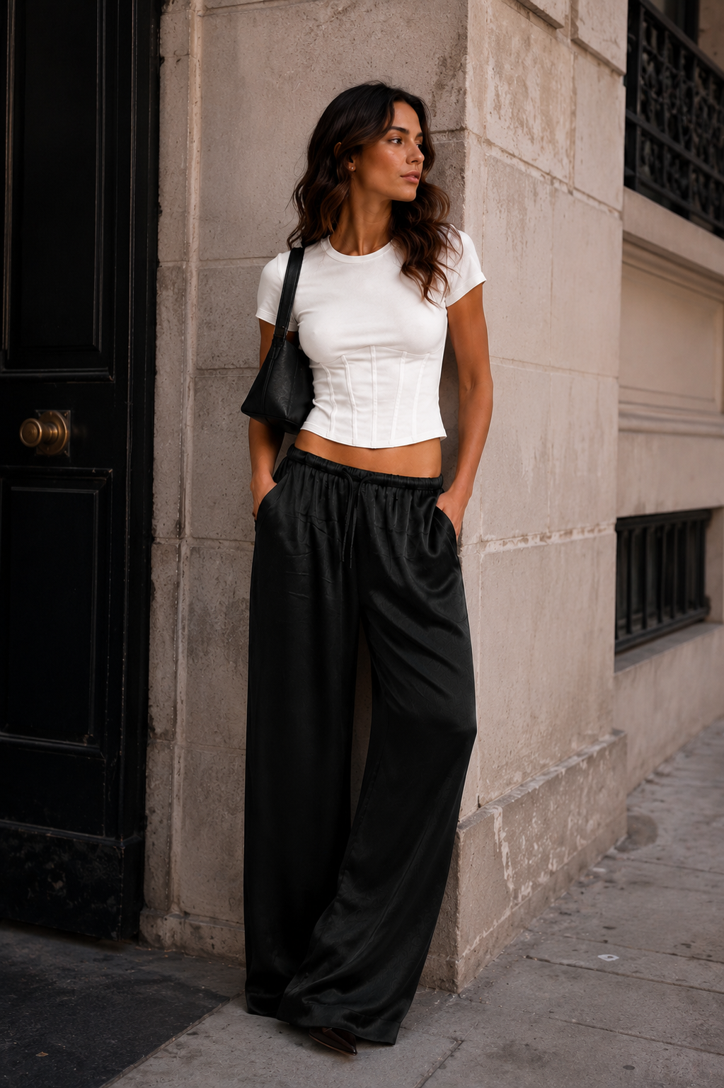 Chosen By Tuchuzy Emily Satin Pants Black