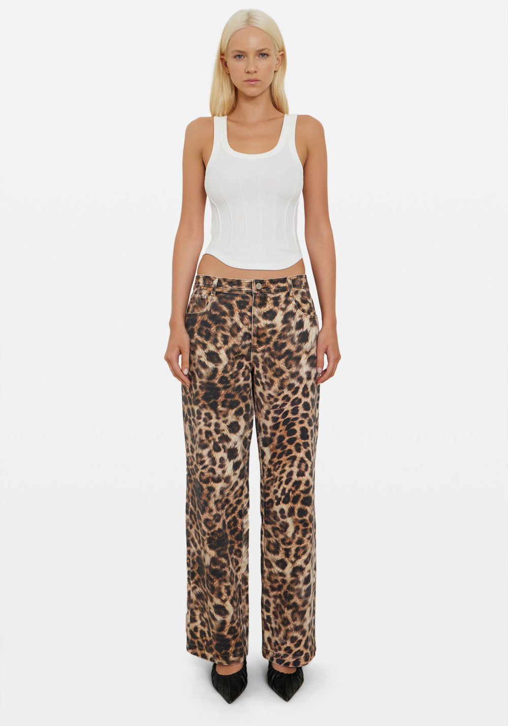 MEOW LOW RISE JEAN LEOPARD