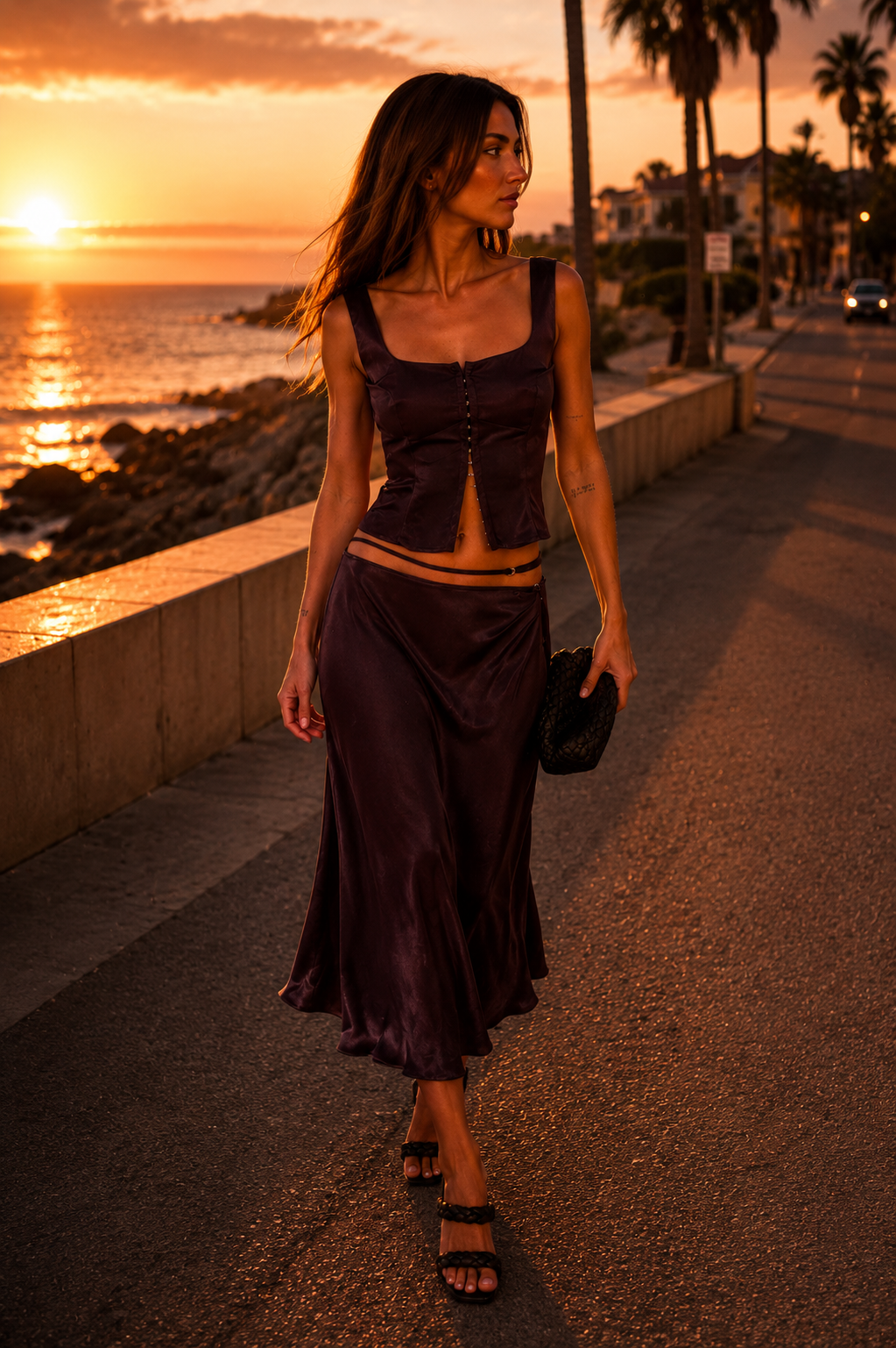 Chosen by Tuchuzy Satin Bodice Coffee