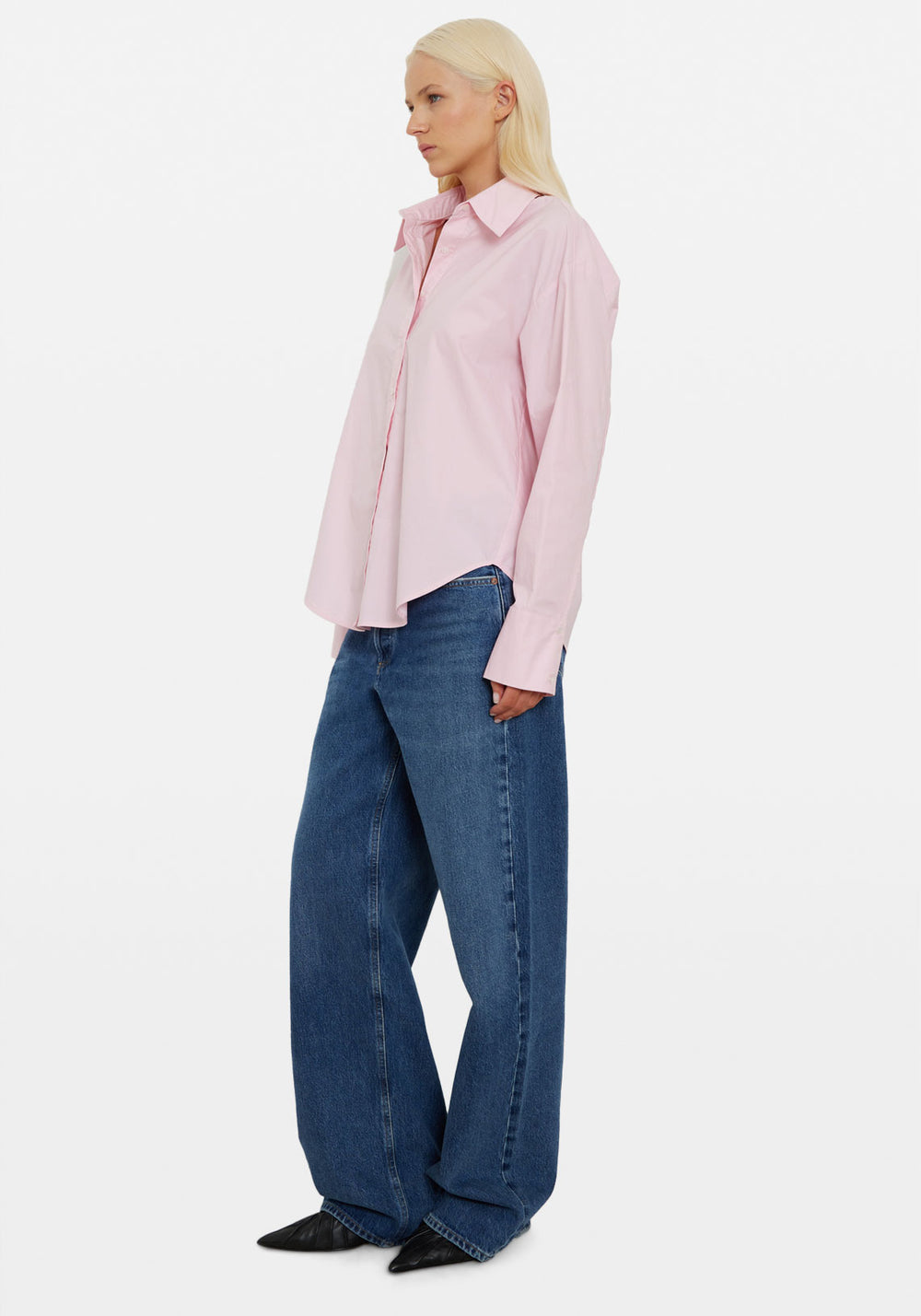 OVERSIZED COTTON POPLIN SHIRT PALE PINK