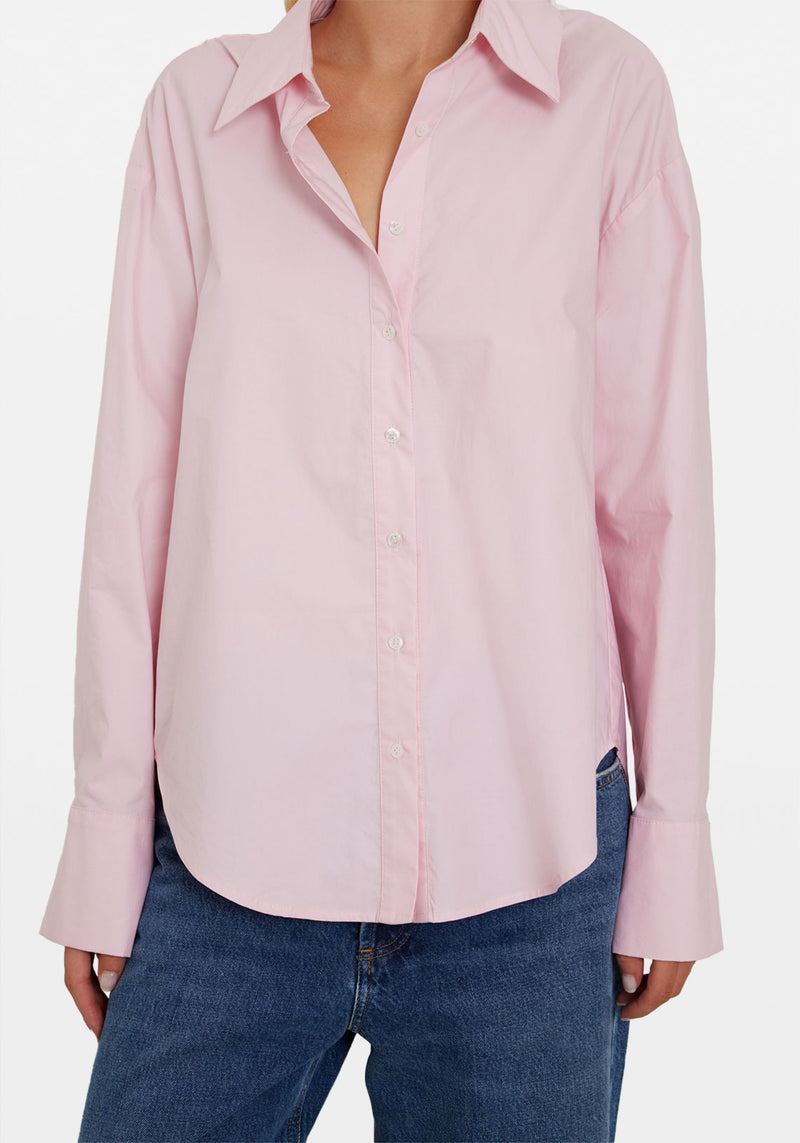 Pre-Order | OVERSIZED COTTON POPLIN SHIRT PALE PINK