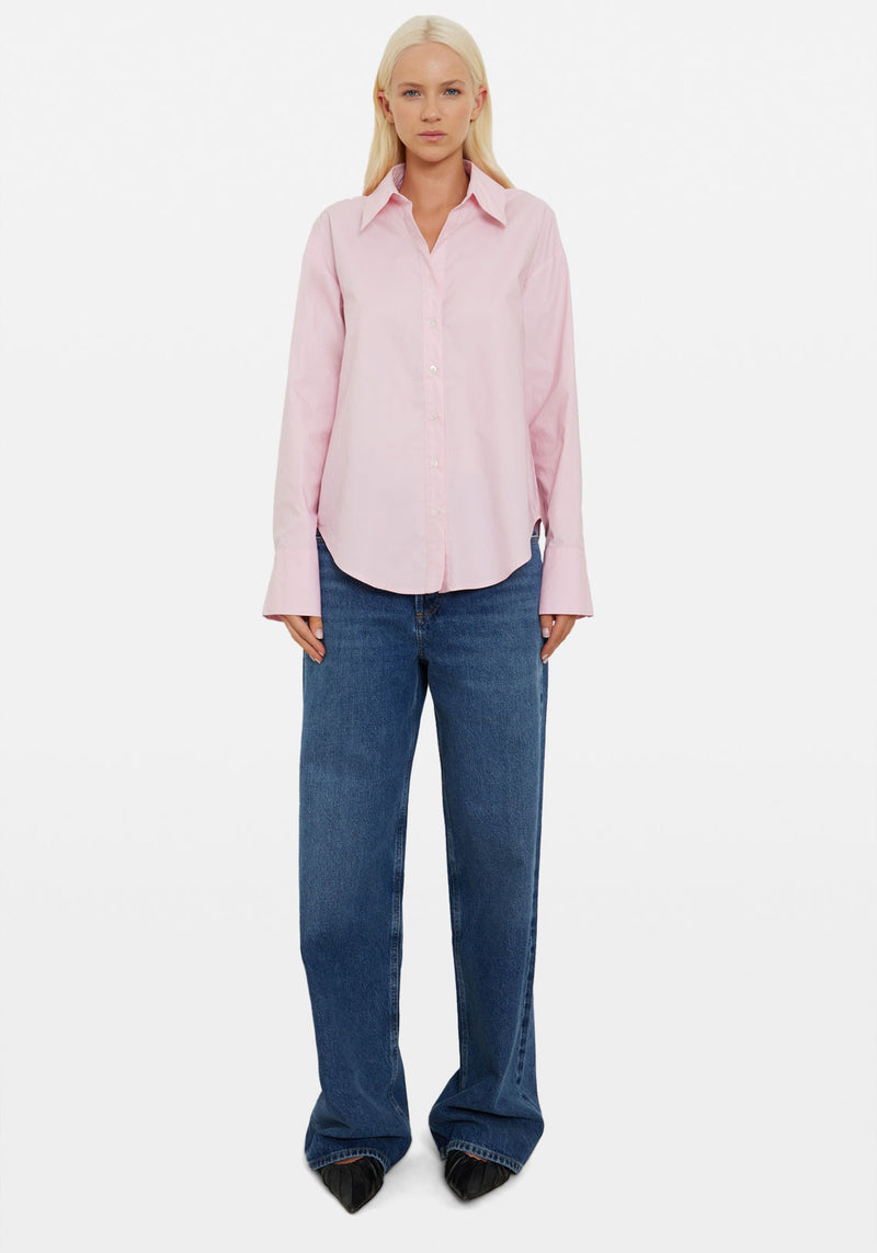 Pre-Order | OVERSIZED COTTON POPLIN SHIRT PALE PINK