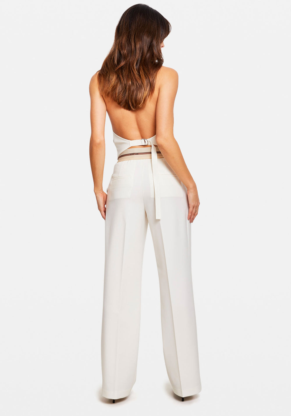 PULL ON SUIT PANT STRIPE IVORY