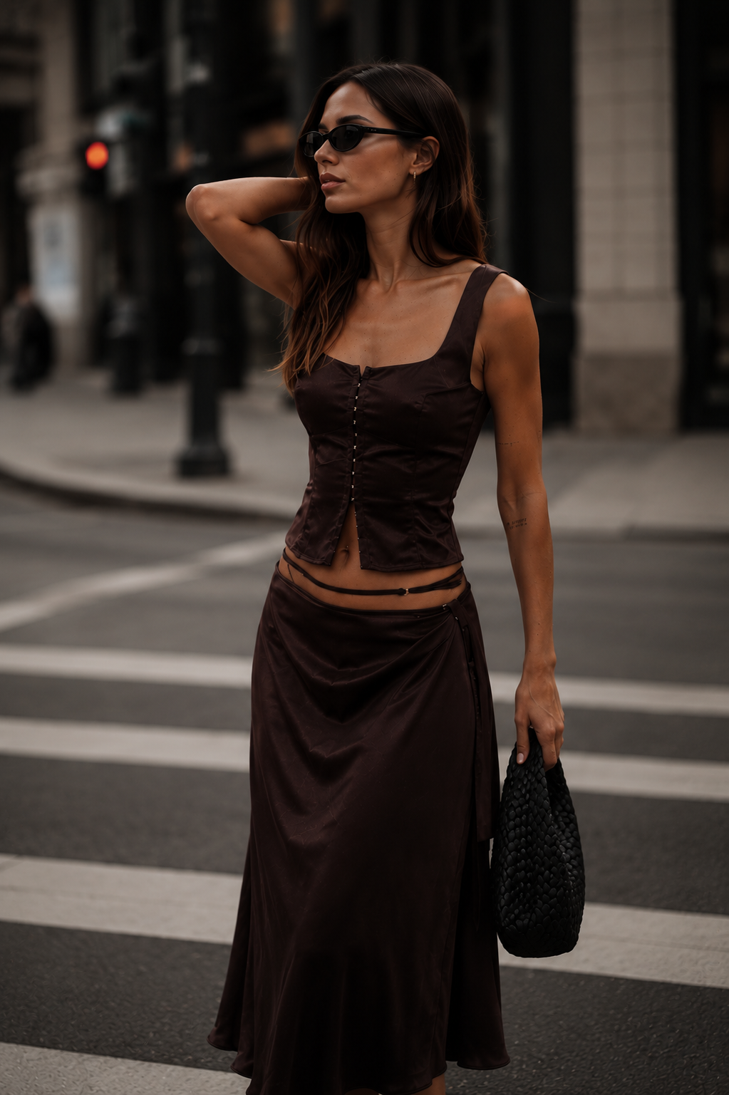 Chosen by Tuchuzy Satin Bodice Coffee