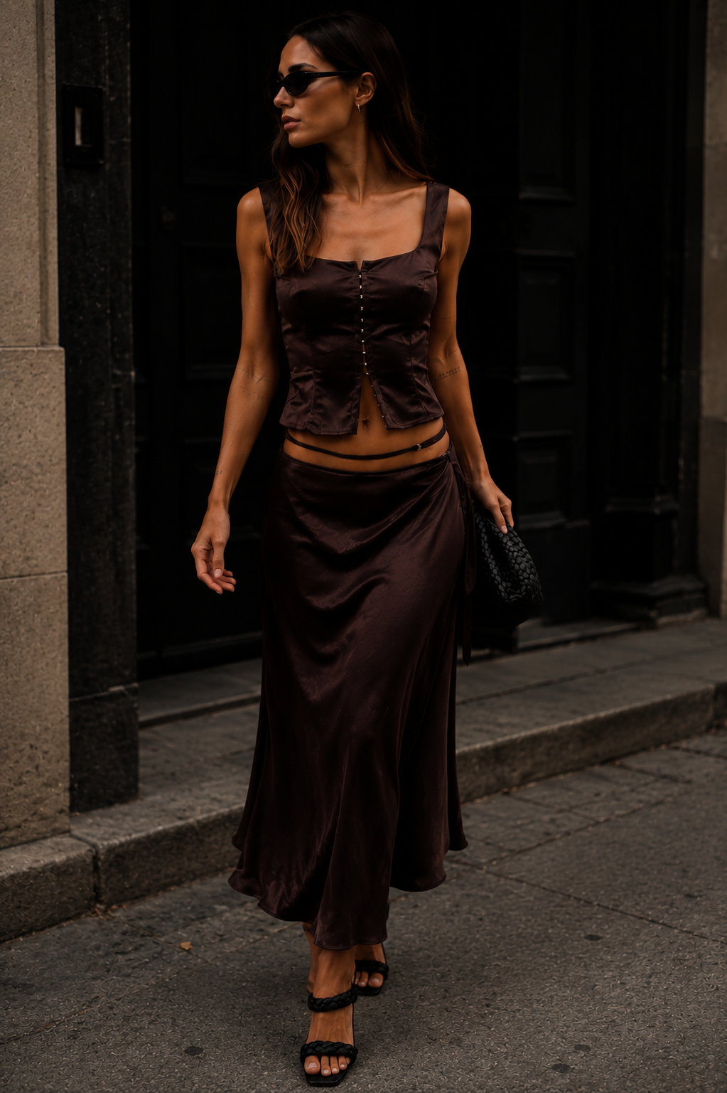 Chosen by Tuchuzy Satin Bodice Coffee
