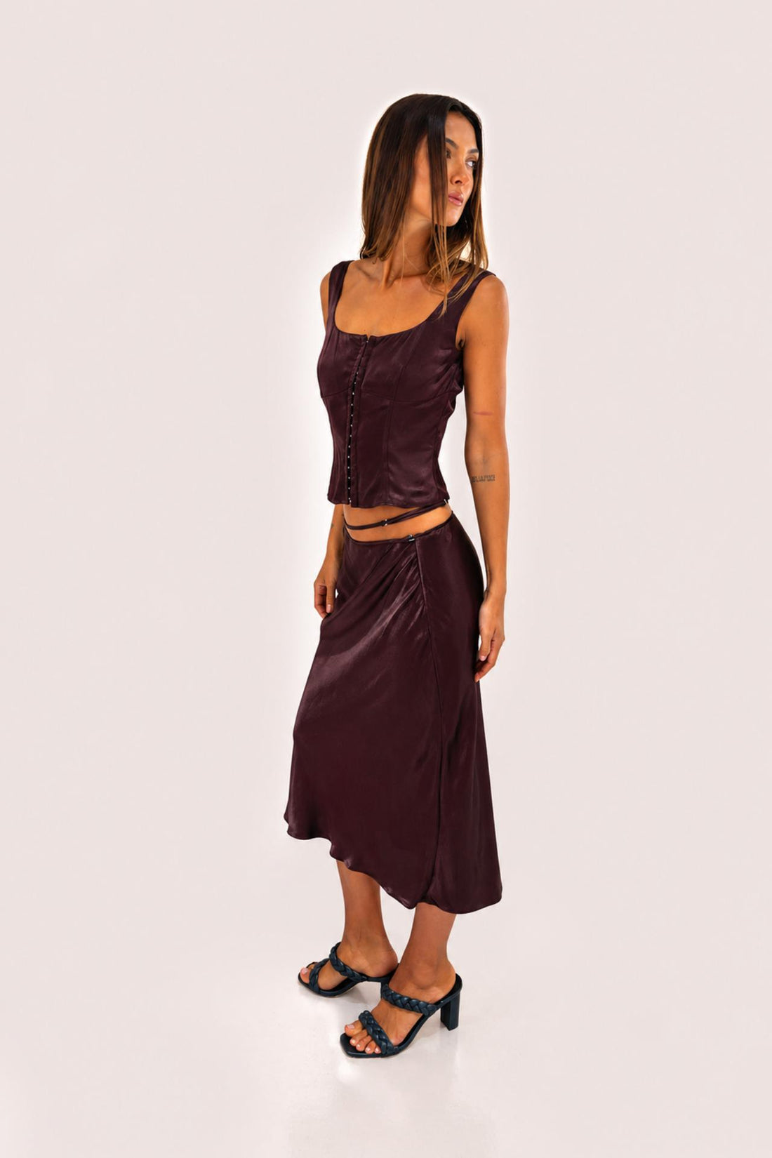 Chosen by Tuchuzy Satin Bodice Coffee