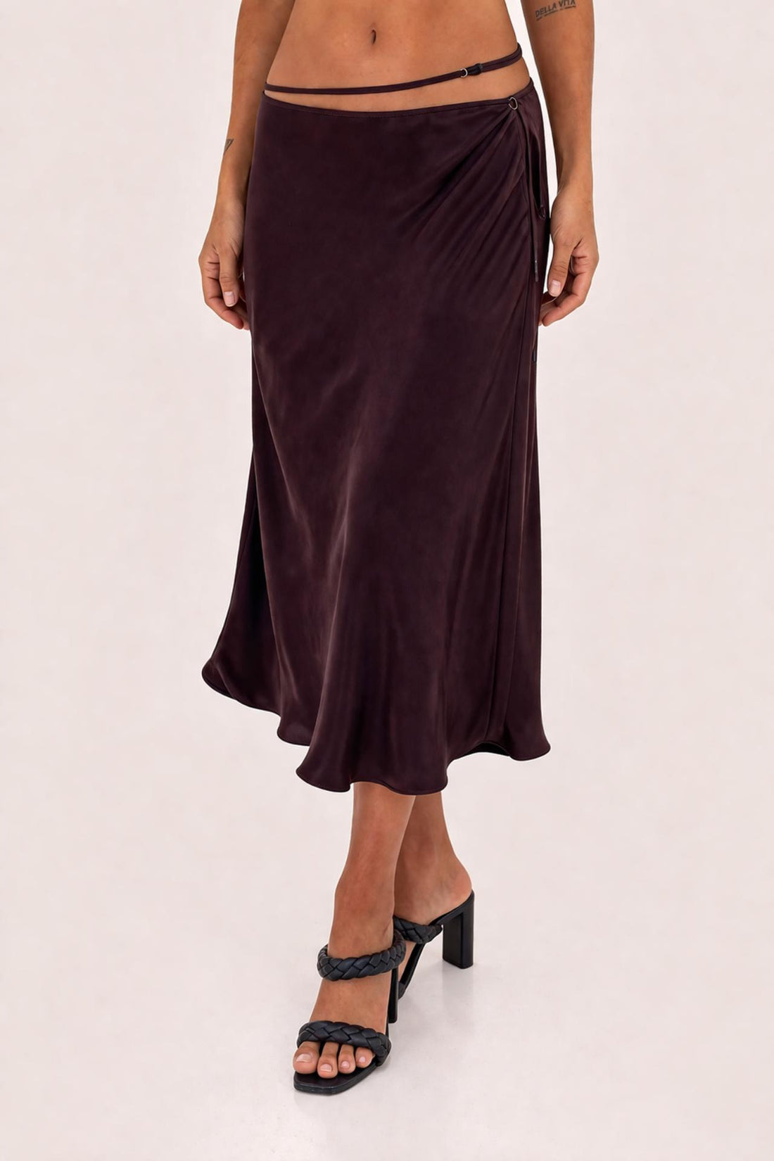 Chosen By Tuchuzy SATIN STRAP MIDI SKIRT