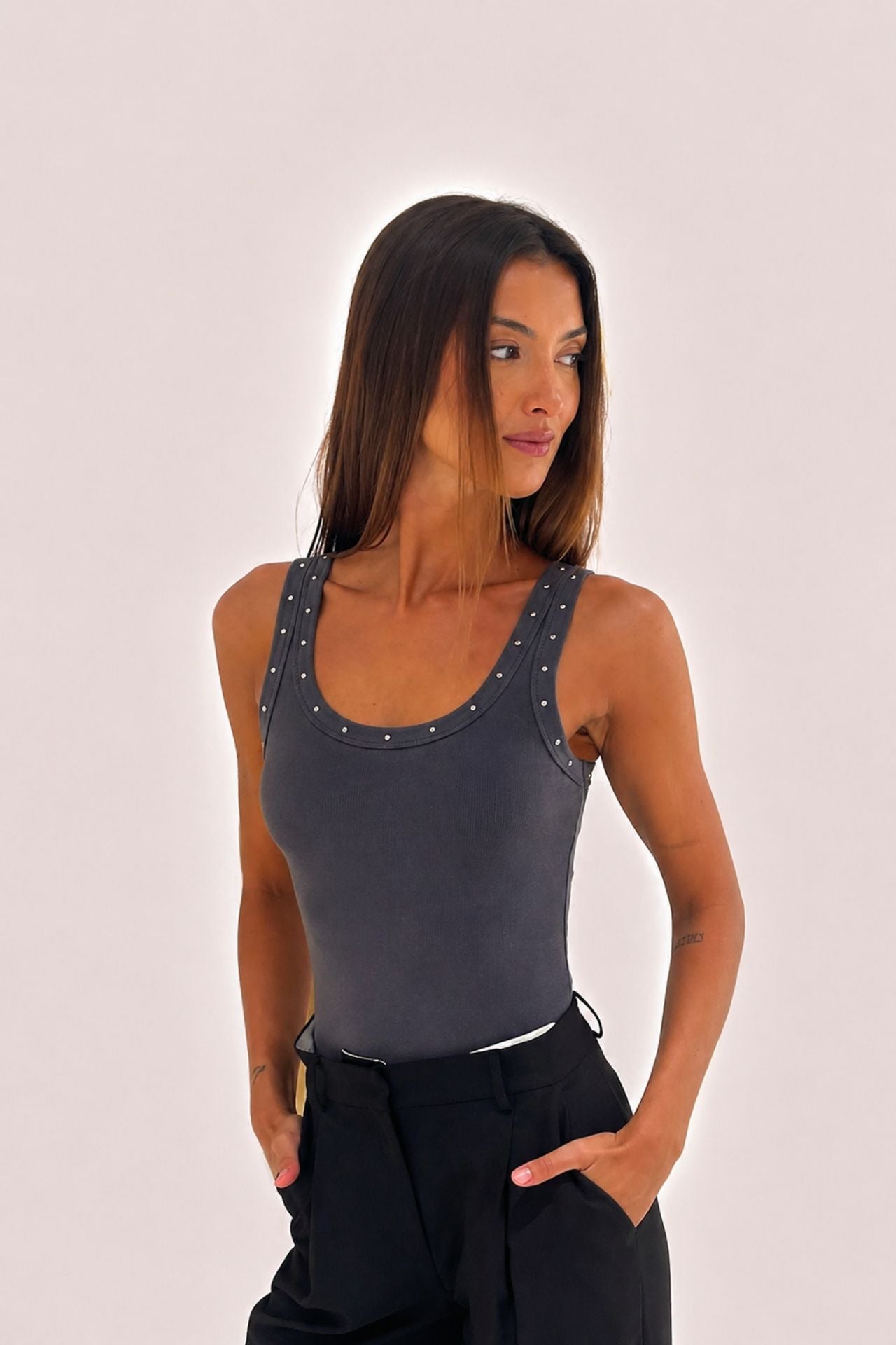 Chosen by Tuchuzy Crystal Scoop Tank Coal