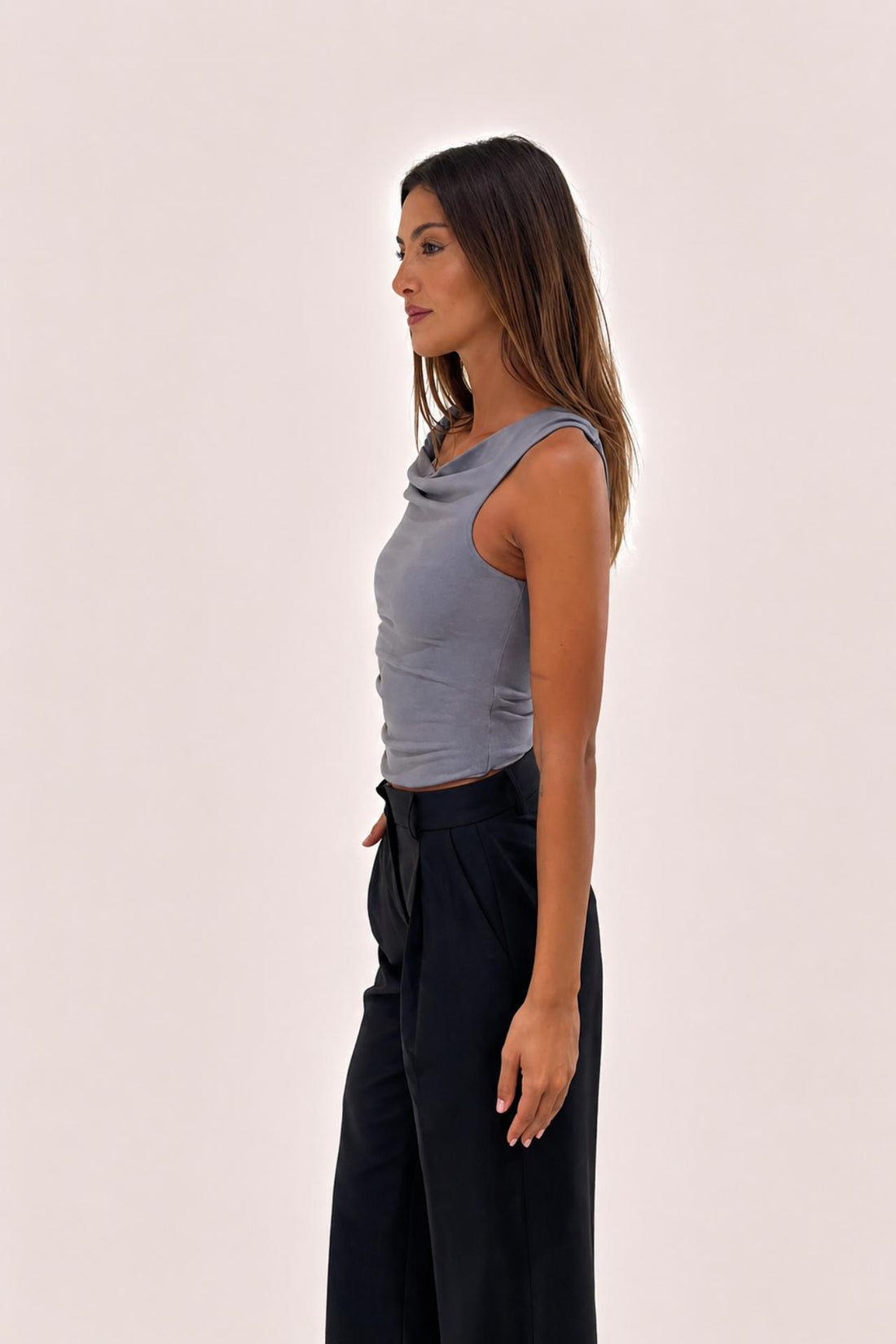 TWIST DRAPE TOP SLATE