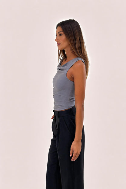 TWIST DRAPE TOP SLATE