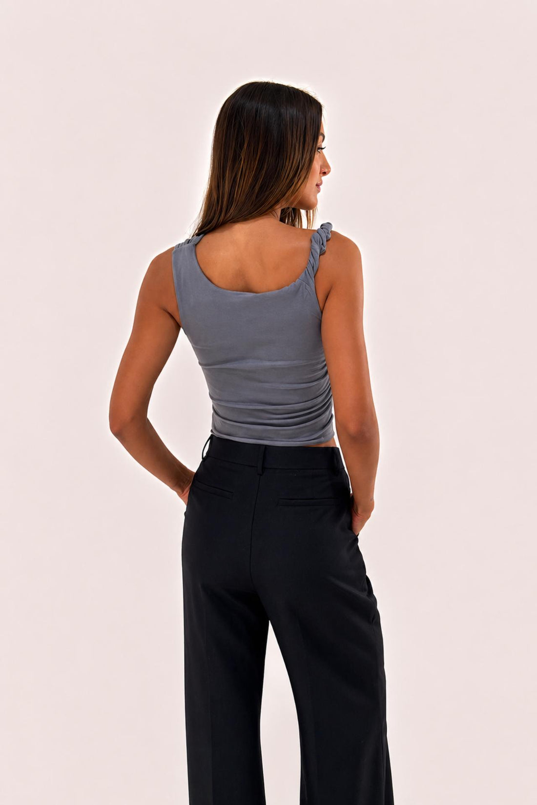 TWIST DRAPE TOP SLATE