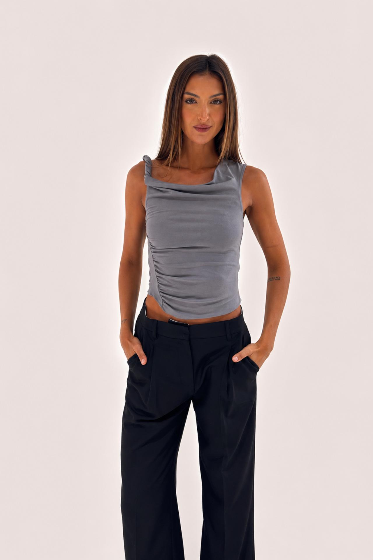 TWIST DRAPE TOP SLATE
