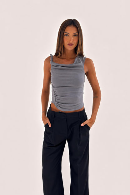 TWIST DRAPE TOP SLATE