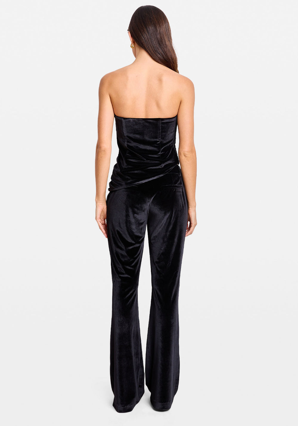 VELVET DRAPED BODICE BLACK