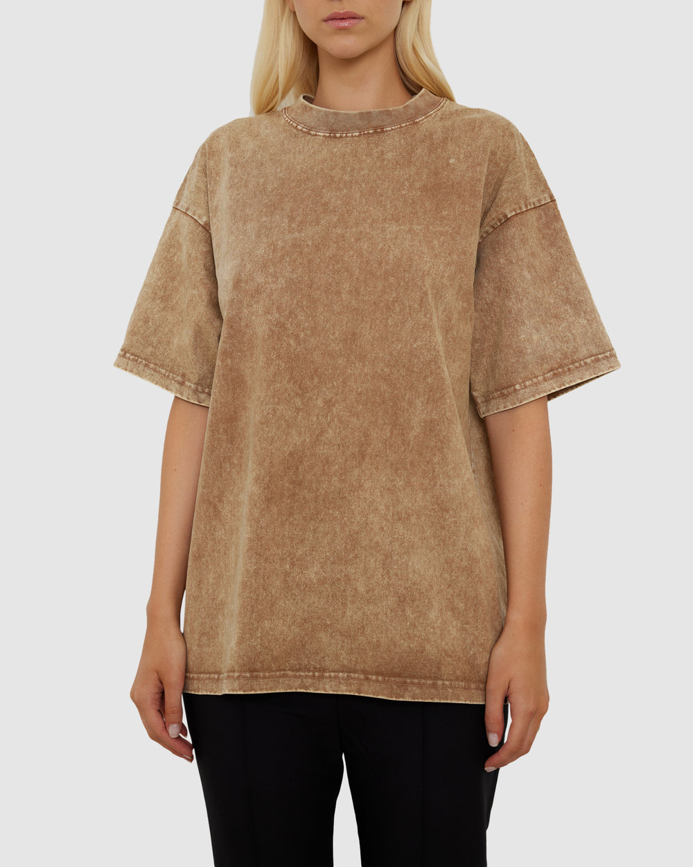 WASHED OVERSIZED TEE TAN