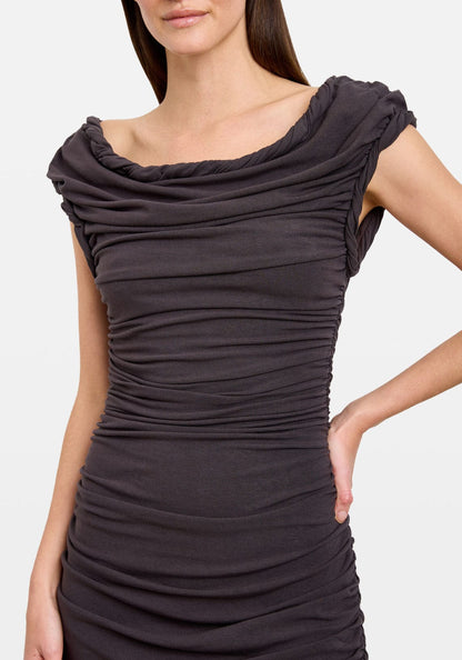 Twist Edge Mini Dress Coal