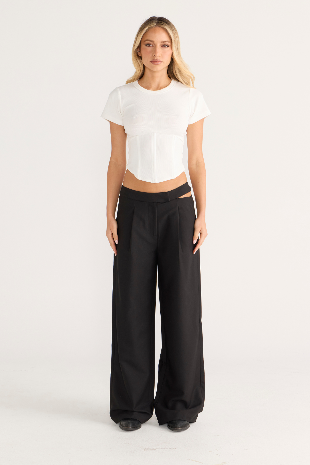 Emma Cut Out Pants Black