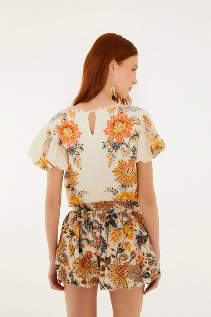 Farm Rio Ligia Shorts Off White