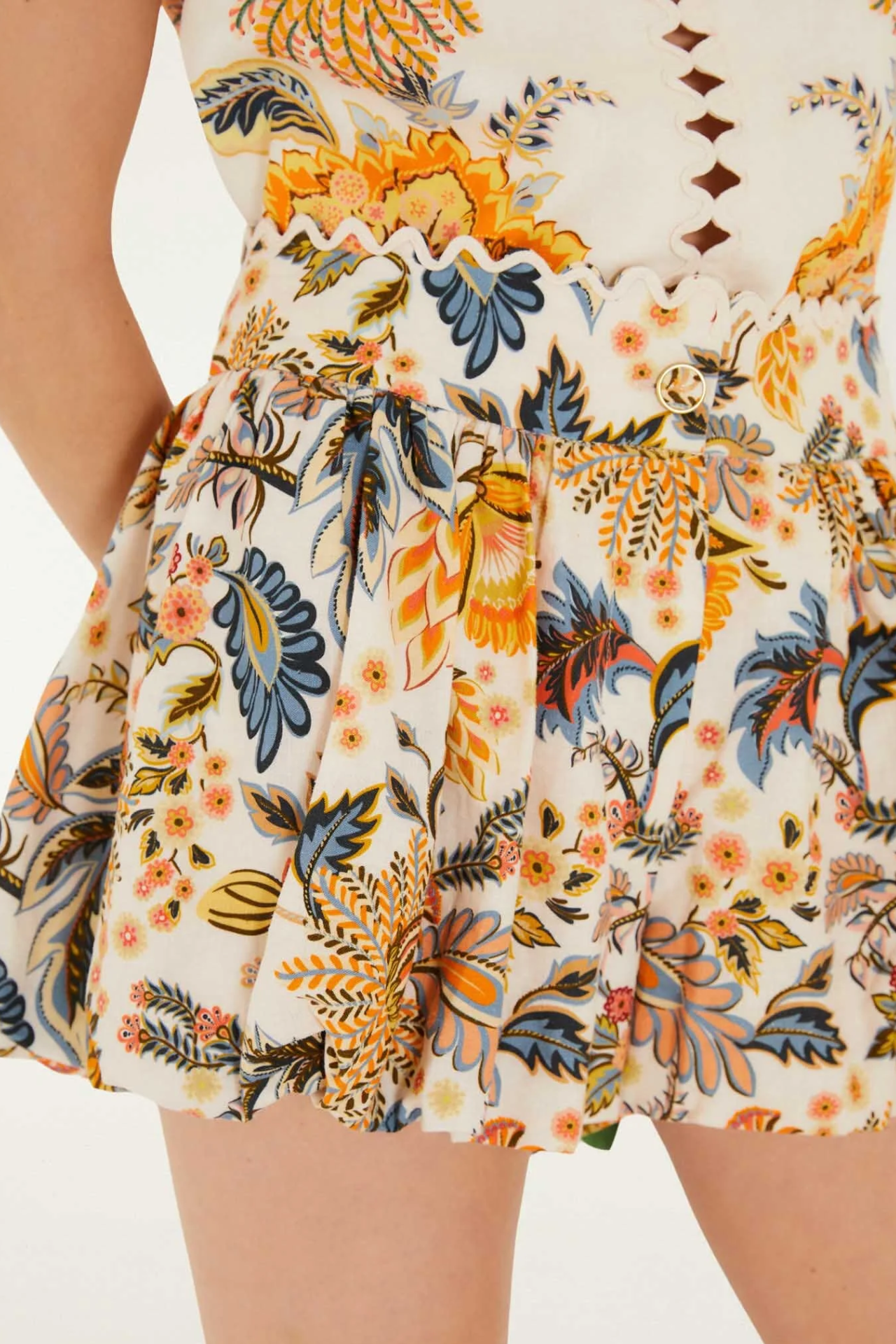 Farm Rio Ligia Shorts Off White