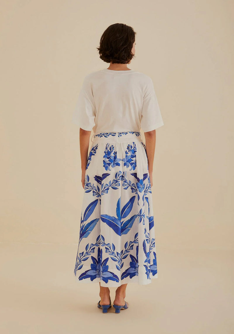 BLUE YARD OFF-WHITE MIDI SKIRT