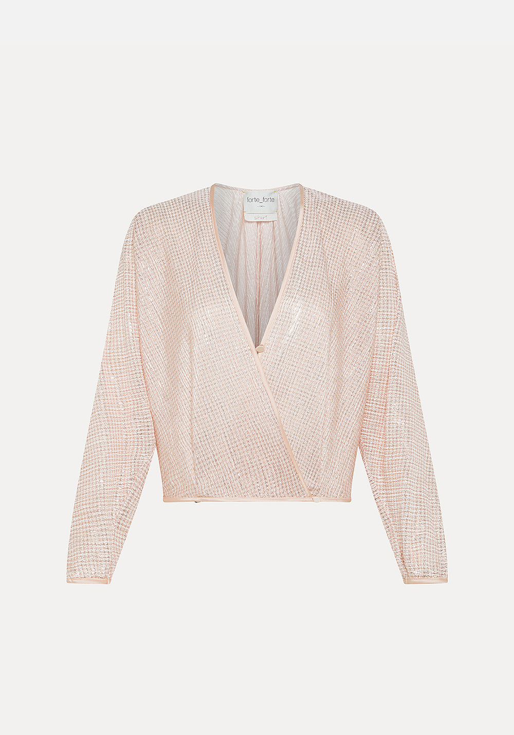 LAME PIED DE POULE CROSSED SHIRT ROSE