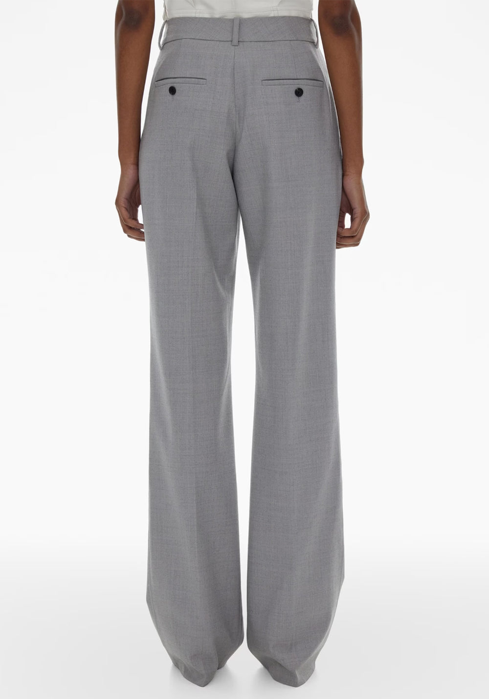 PLEAT WOOL PANT LIGHT GREY