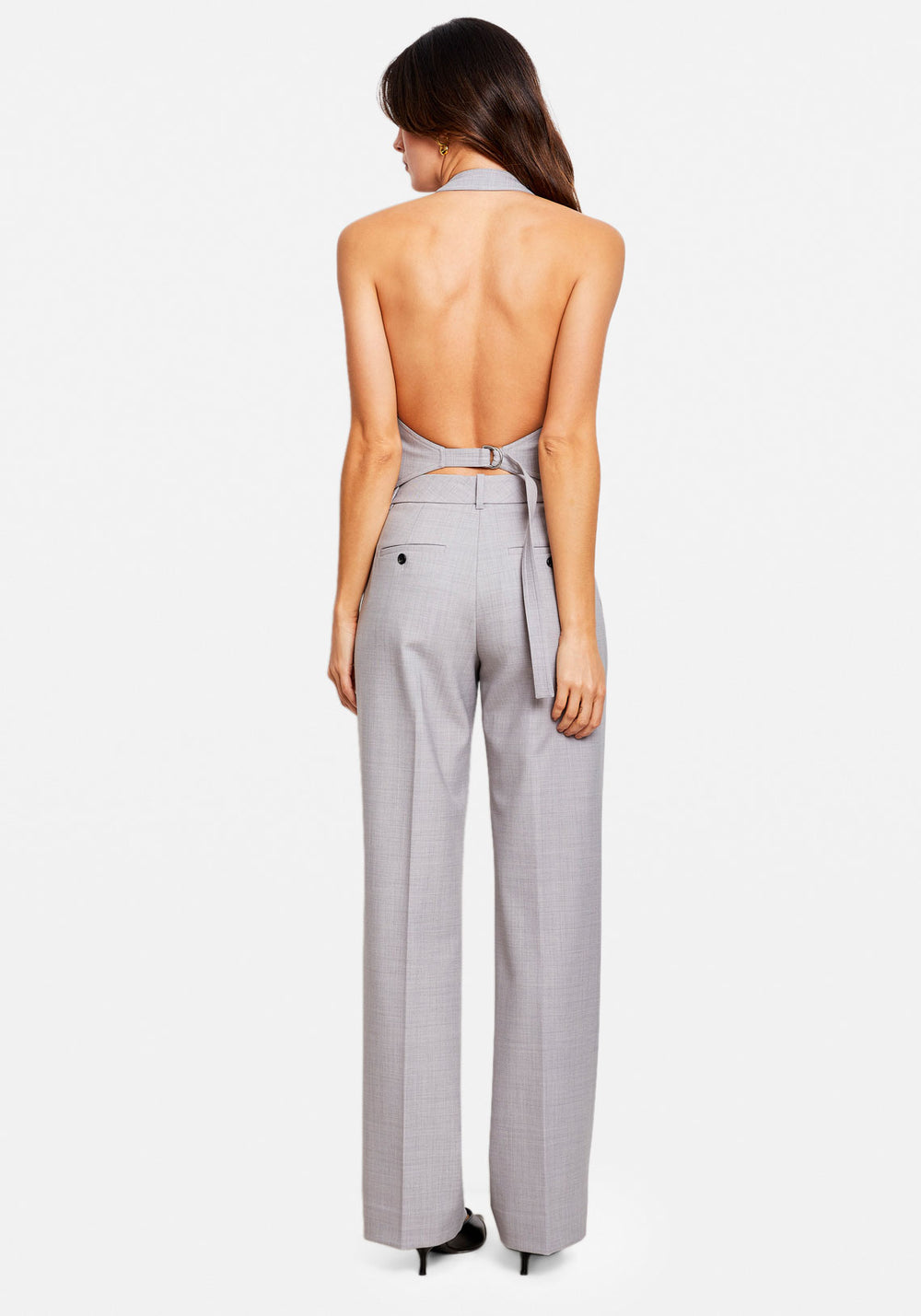 PLEAT WOOL PANT LIGHT GREY