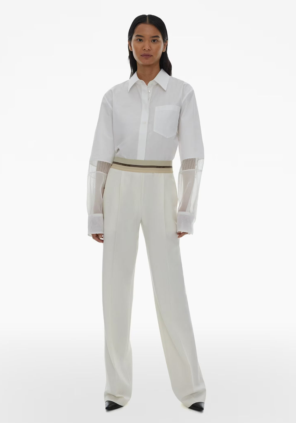 PULL ON SUIT PANT STRIPE IVORY