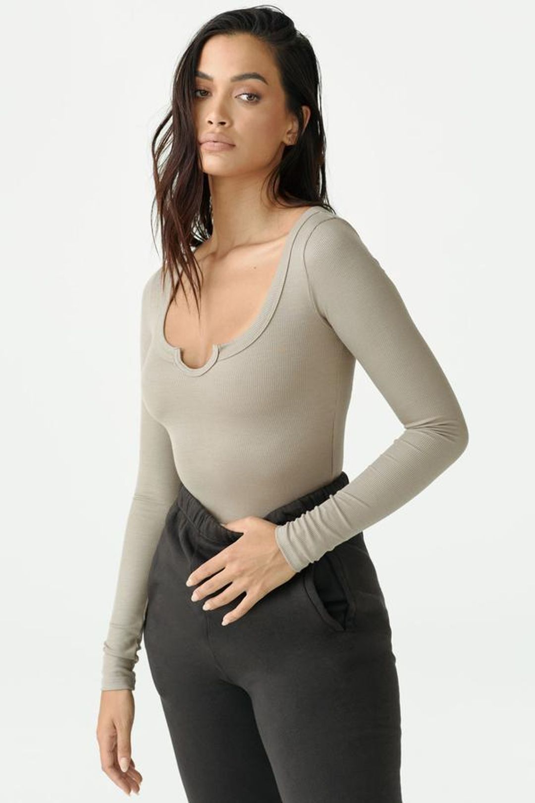 Henley Long Sleeve Taupe