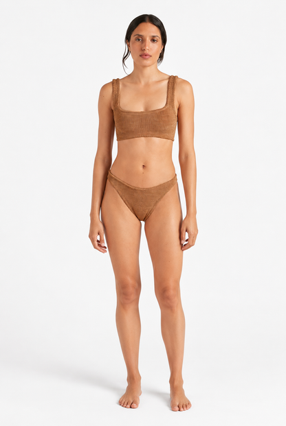 Hunza G Xandra Bikini Metallic Cocoa