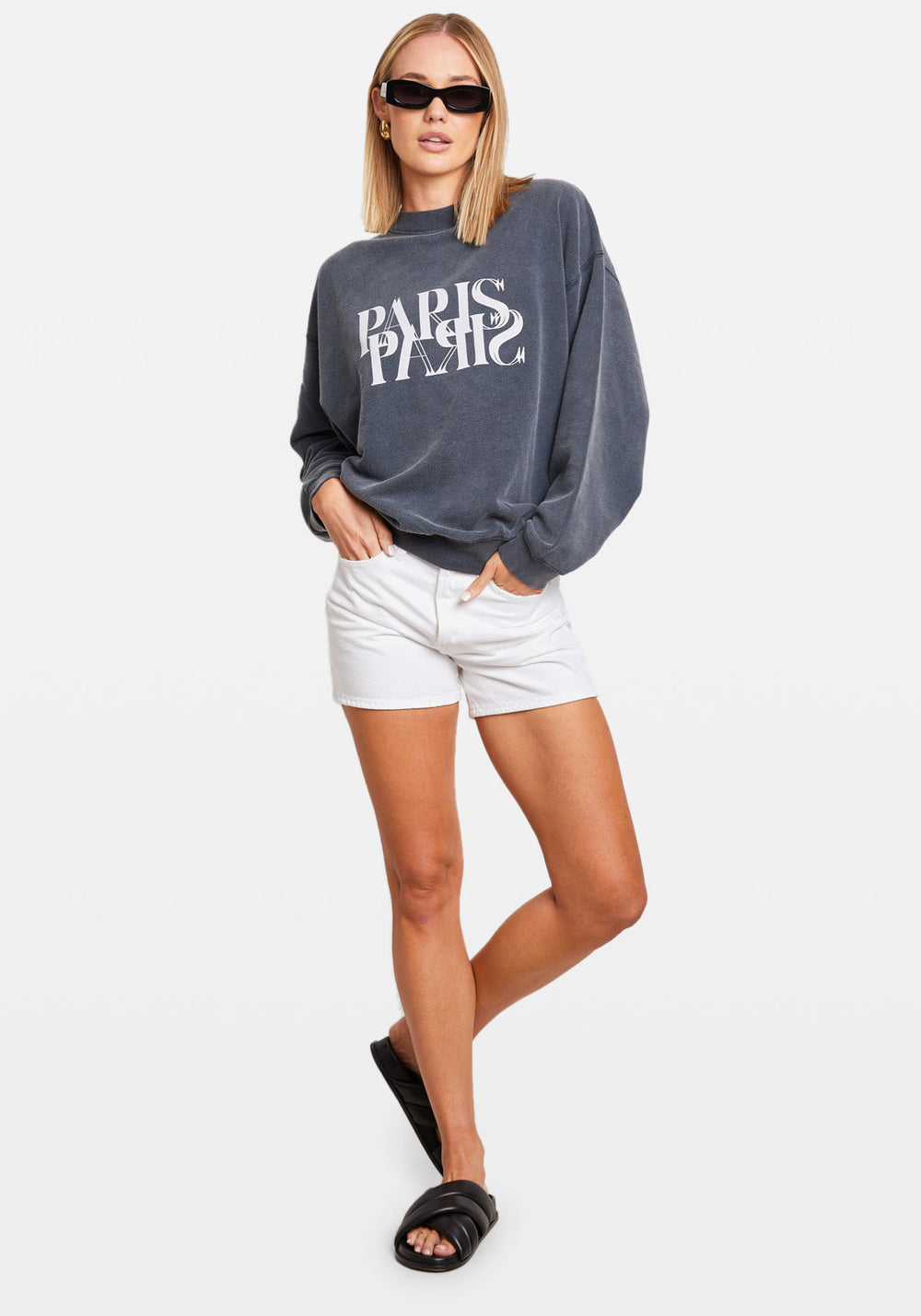 JACI SWEATSHIRT PARIS WASHED BLACK