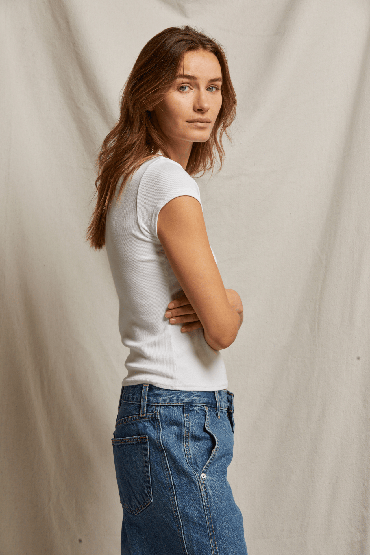 Jude Ribbed Tee White