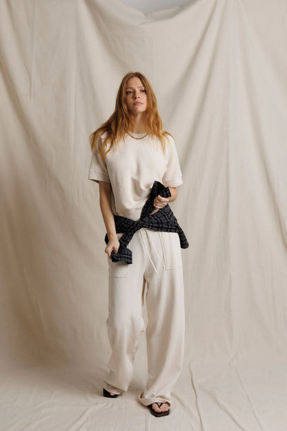 Perfectwhitetee Kennedy Core Fleece Short Sleeve Sugar