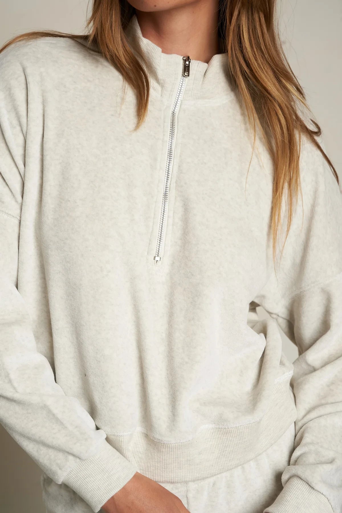 Kiva Velour 3/4 Zip Sweatshirt