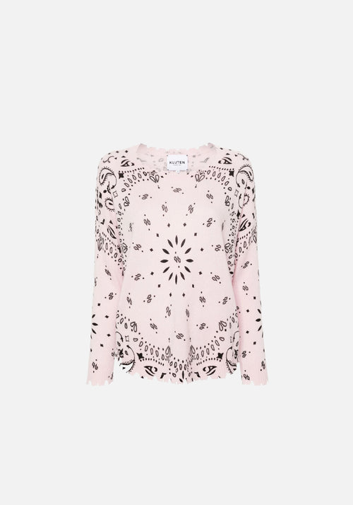 C NECK SWEATER 2320 ROSE MATIN BANDANA