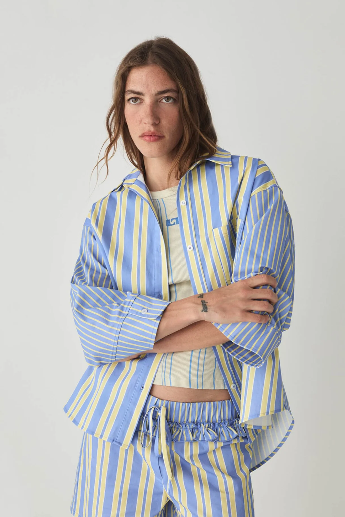 Laagam Caos Blue Poplin Shirt Blue