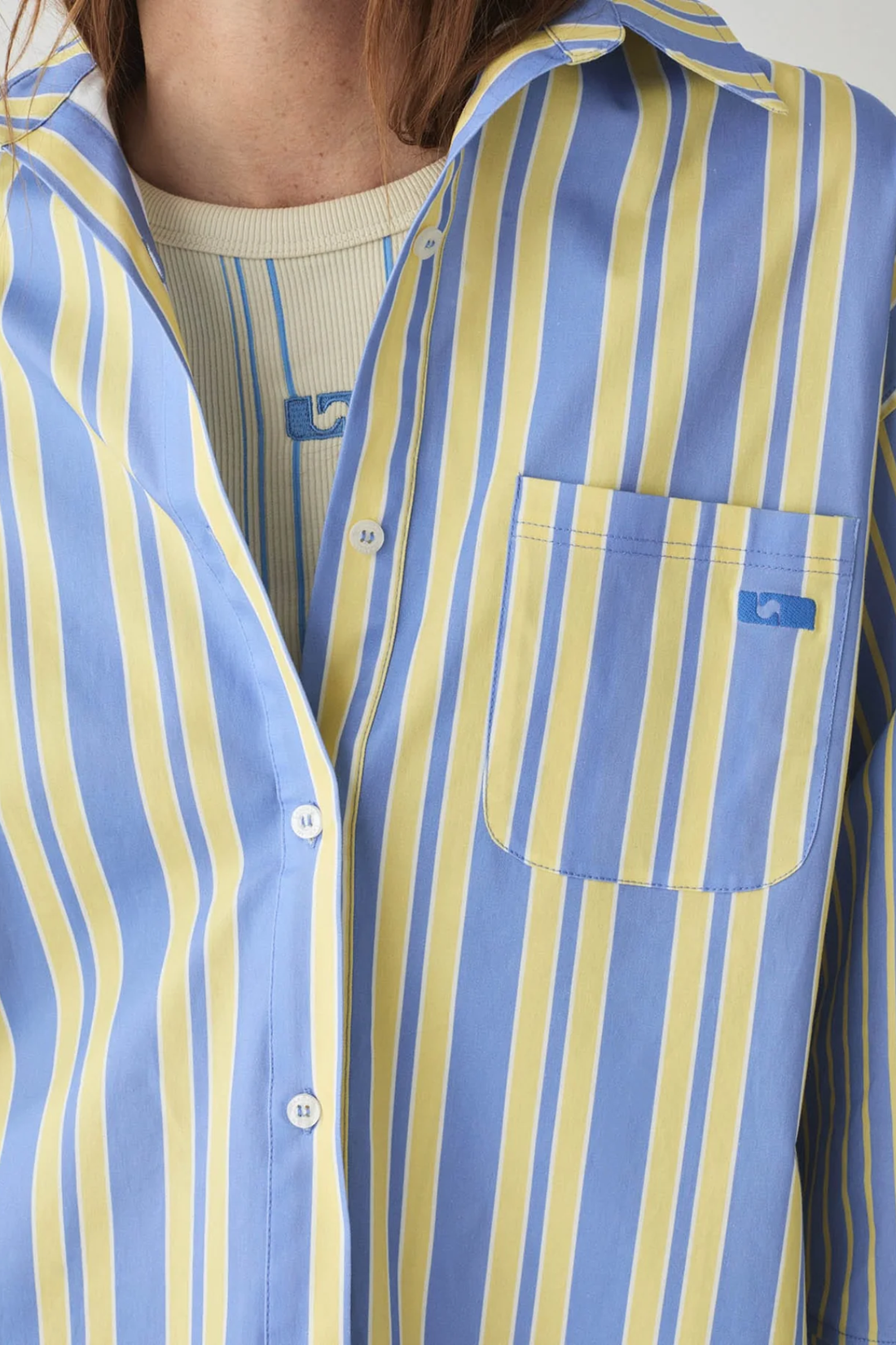 Laagam Caos Blue Poplin Shirt Blue