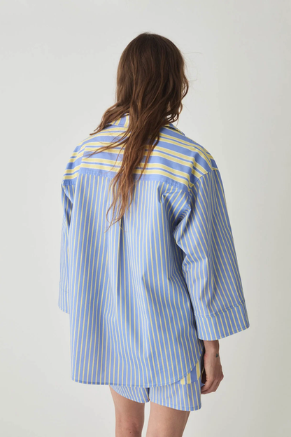 Laagam Caos Blue Poplin Shirt Blue