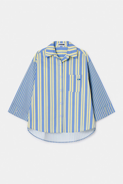 Laagam Caos Blue Poplin Shirt Blue
