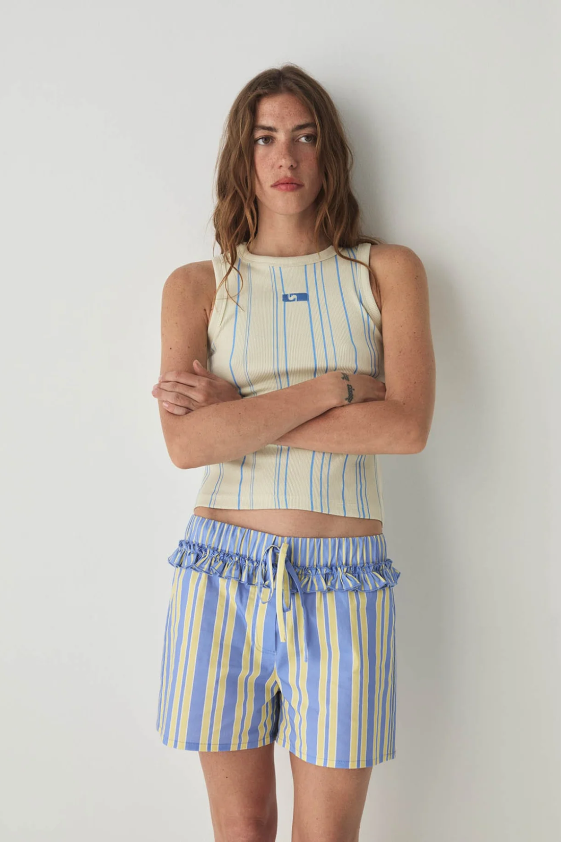 Laagam Caos Blue Poplin Boxer Pants Blue