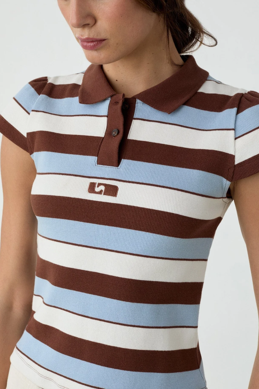 Laagam Erya Blue Striped Polo T-shirt