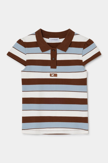 Laagam Erya Blue Striped Polo T-shirt