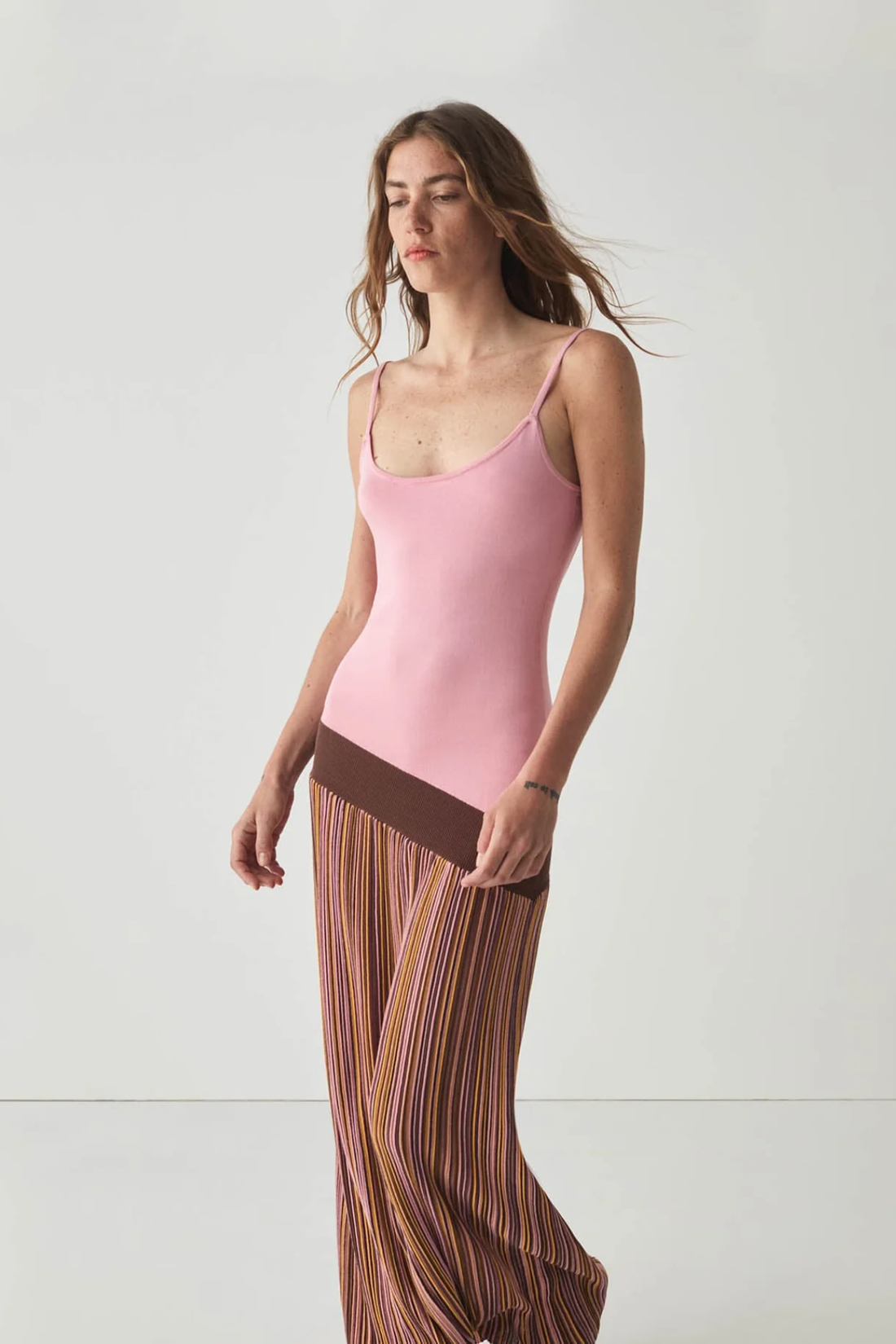 Laagam Jara Pink Asymmetric Long Dress Pink