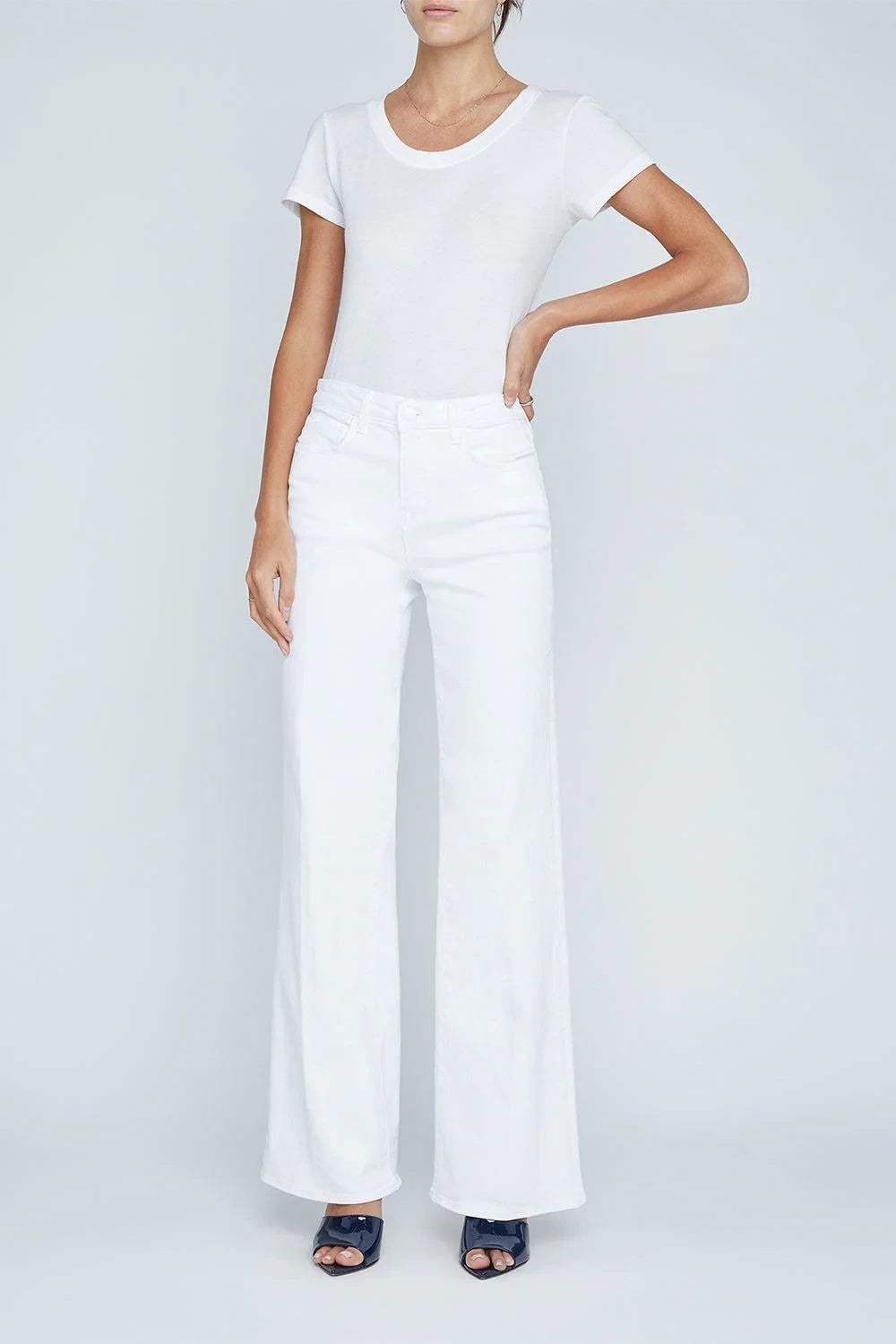 Alicent Wide Leg Jean White
