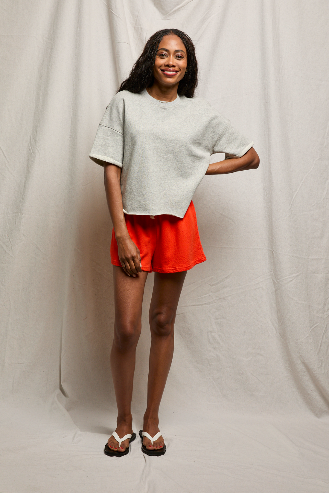 Perfectwhitetee Layla French Terry Sweat Shorts Tomato